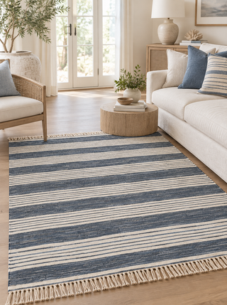 Diora Denim Bohemian Striped Rug
