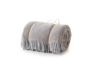 Uniwaffle Textured Throw with Fringes

