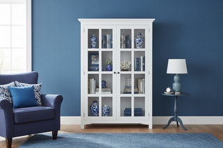 White Aries Glass Door Bookcase

