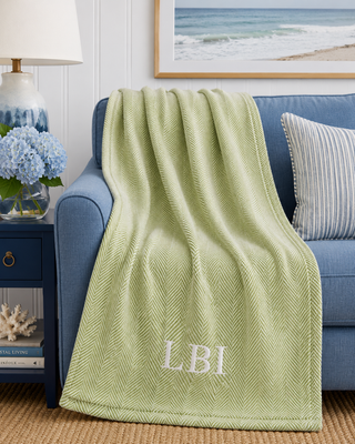 *CUSTOM* Edgartown Throw   Ivy   White Thread
