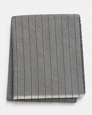 Cotton Blend Pinstripe Throw with Eyelash Fringes
