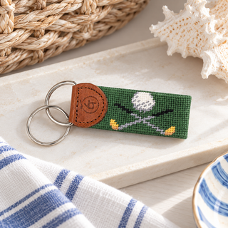 Golf Needlepoint Keychain
