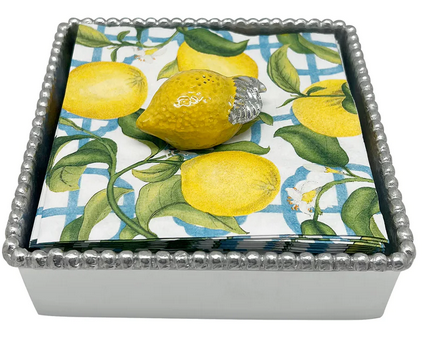 Lemon Beaded Napkin Box