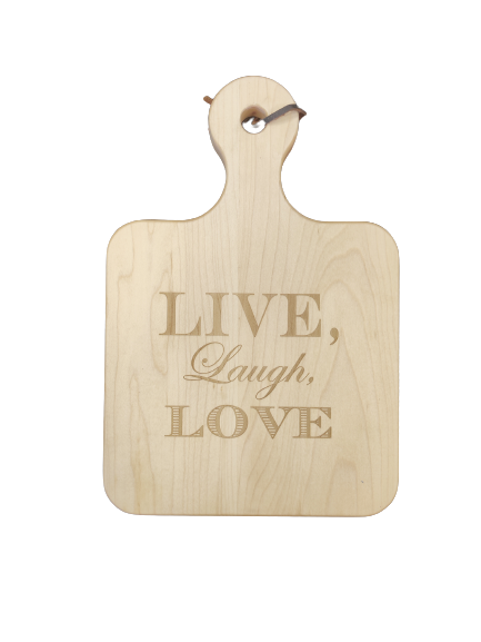 12x8" Maple Artisan Board #258 - Live, Laugh, Love