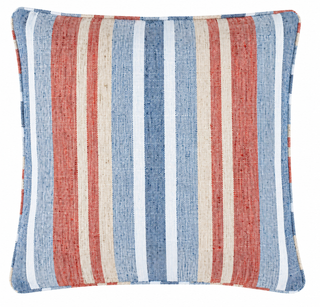 Miles Stripe Navy Decorative Indoor/Outdoor Pillow 20" Square
