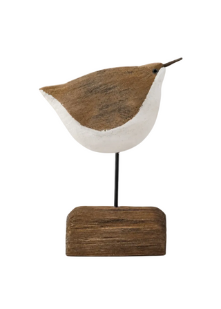 White & Natural Wood Seagull Spindles on Driftwood Base II   Small
