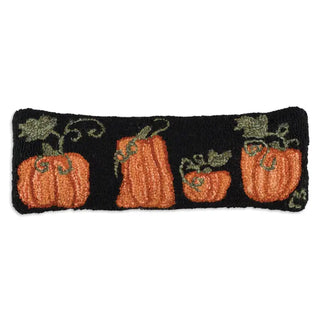 Pumpkin Patch 8" x 24" Hooked Pillow
