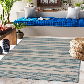 Thatcher Tropical Striped Indoor/Outdoor Area Rug
