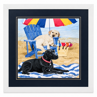 29" x 29"   Labs on Beach
