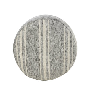 Farmhouse Triple Stripe Indoor Outdoor Pouf Gray/White
