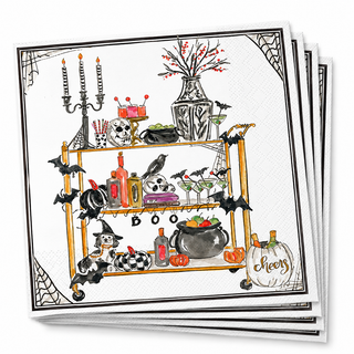HALLOWEEN BAR CART COCKTAIL NAPKIN
