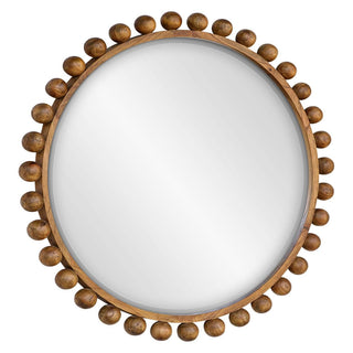 Cyra Wood Round Mirror
