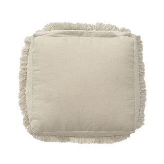 Transitional Striped Indoor Pouf   Blue/Ivory
