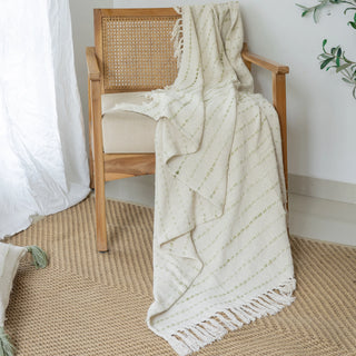 Contemporary 50" X 60" Striped Cotton Blend Throw Blanket
