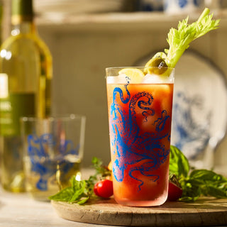 Lucy Blues Tall Drinking Glass
