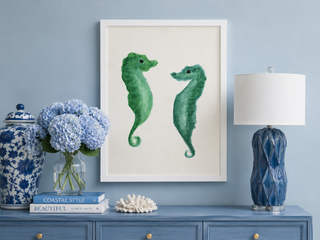 Watercolor Seahorses
