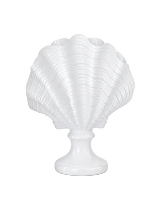 White Resin Clam Statue
