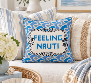 Nauti Needlepoint Pillow
