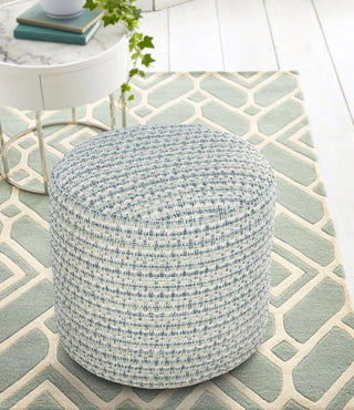 Interwoven Cylinder Multi Color Indoor Outdoor Pouf
