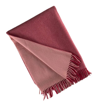 100% Wool Two Tone Throw with Fringe   55"x75"

