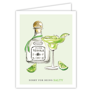 Greeting Card Sorry For Being Salty Handpainted Tequila
