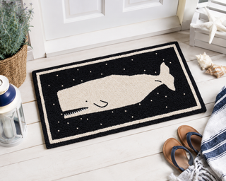 Starry Night Whale 2' x 4' Hooked Rug

