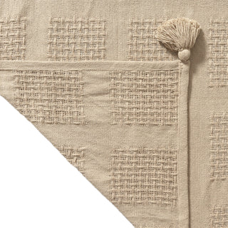 Transitional Tan Geometric Cotton Throw Blanket
