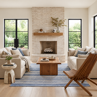 Ilae Coastal Striped Washable Rug
