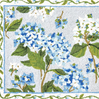 Blue Hydrangea Hook Rug   Sally Eckman Roberts
