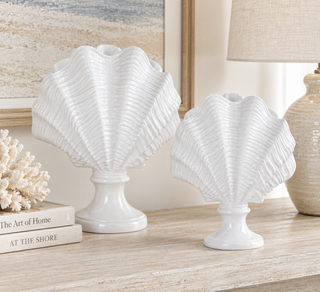 White Resin Clam Statue
