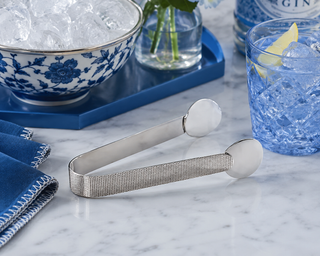 Spiga Textured Ice Tong   Nickel
