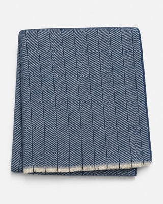 Cotton Blend Pinstripe Throw with Eyelash Fringes
