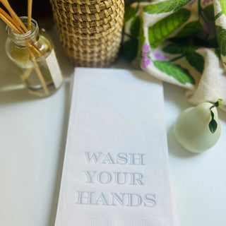 Wash Your Hands Guest Towel   Grey Font   Pack of 20
