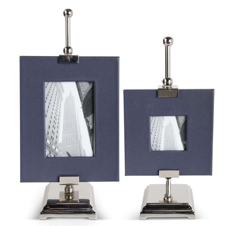Small Royal Blue Leather Photo Frames