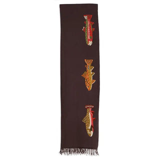 Trout Embroidered Wool Blanket
