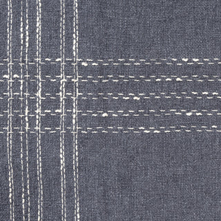 Farmhouse Blue/Ivory Plaid Cotton Blend Throw Blanket
