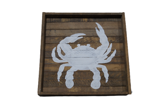 16x16 Tobacco Tray Square Crab White