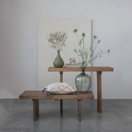 Mango Wood Slatted Console Table