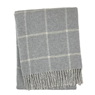 Double Face Cotton Window Pane Throw with Fringes
