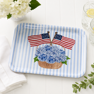 Freedom250® Patriotic Hydrangea Basket Serving Tray   Large
