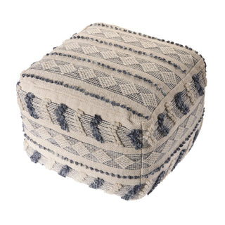 Handmade Flat Woven Wool Pouf – Quick Seat or Ottoman
