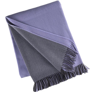 100% Wool Two Tone Throw with Fringe   55"x75"
