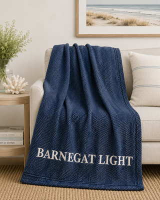*CUSTOM* Edgartown Throw   Ocean   White Thread
