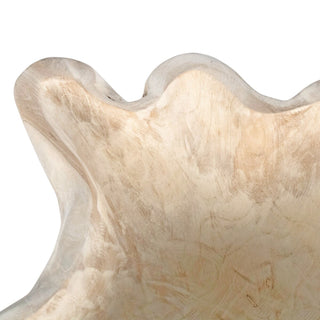 Organic Teak Wood Carved Bowl   10"H   Natural

