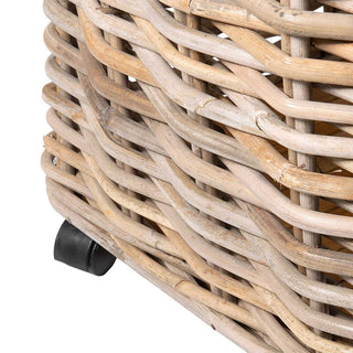 Mona Round Rattan Storage Baskets with Wheels Small
