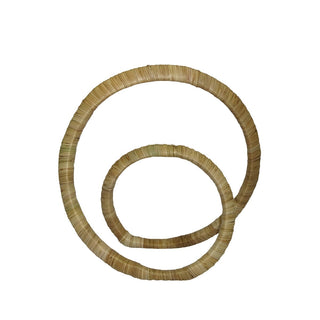 Set of 2   Rattan Wrapped Infinity Sculpture   10"H & 13"H   Natural

