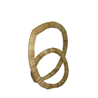 Set of 2   Rattan Wrapped Infinity Sculpture   10"H & 13"H   Natural
