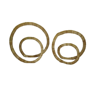 Set of 2   Rattan Wrapped Infinity Sculpture   10"H & 13"H   Natural
