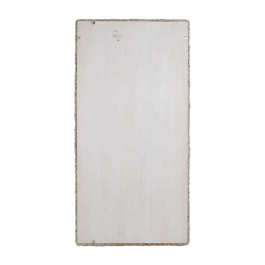 Avalone Leaning Abaca Mirror, 79"H, White Wash