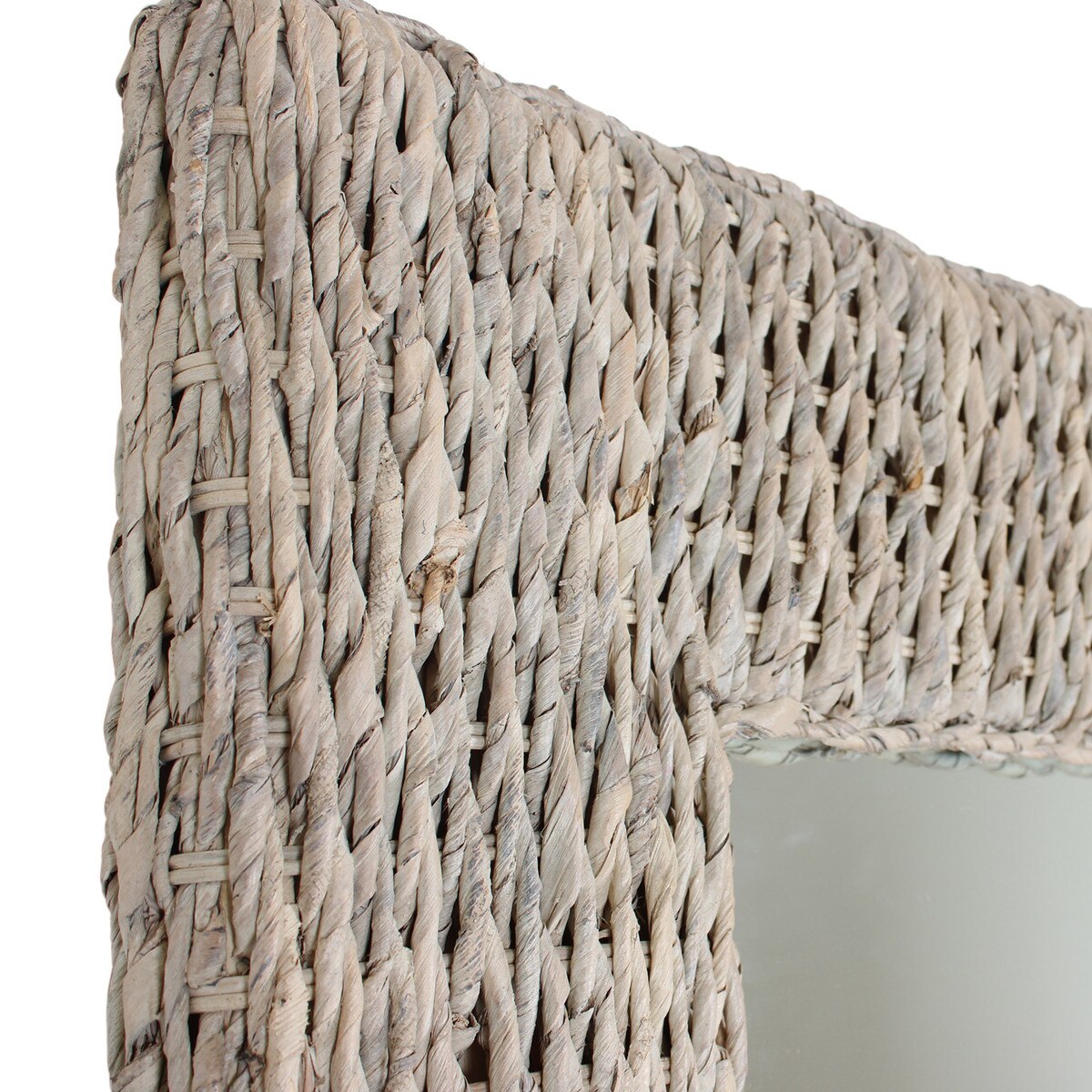Avalone Leaning Abaca Mirror, 79"H, White Wash